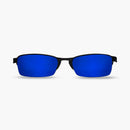 Óculos de Sol Lupa do Vilão Preto Lente Azul Escuro