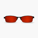 Óculos de Sol Lupa do Vilão Preto Lente Vermelho Ruby